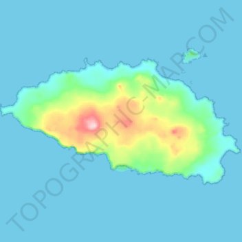 Mapa topográfico Isla Española, altitud, relieve