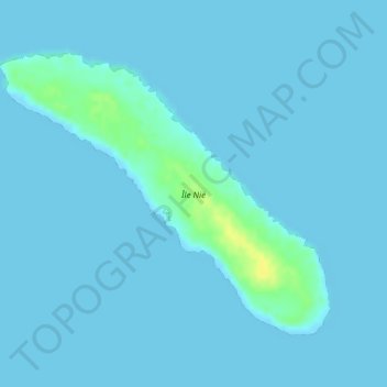 Mapa topográfico Île Nië, altitud, relieve