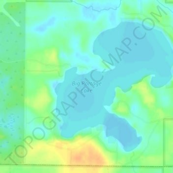 Mapa topográfico Big Portage Lake, altitud, relieve