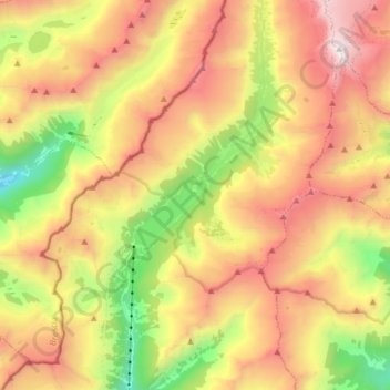 Mapa topográfico Val di Daone, altitud, relieve