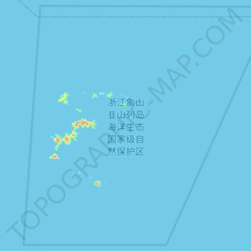 Mapa topográfico 浙江象山韭山列岛海洋生态国家级自然保护区, altitud, relieve