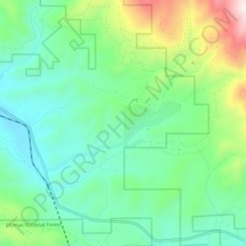 Mapa topográfico Greenhorn, altitud, relieve