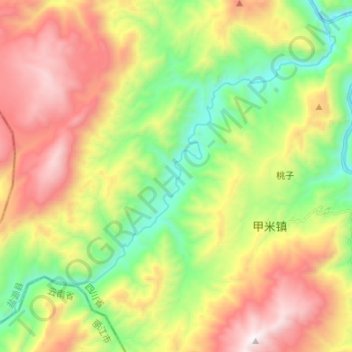 Mapa topográfico 宁蒗河, altitud, relieve