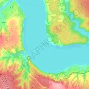 Mapa topográfico Камское водохранилище, altitud, relieve