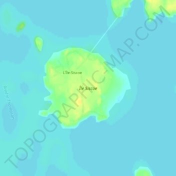 Mapa topográfico Siscoe, altitud, relieve