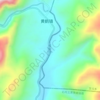 Mapa topográfico 湖北重庆边界, altitud, relieve