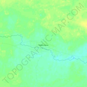 Mapa topográfico Неволина, altitud, relieve