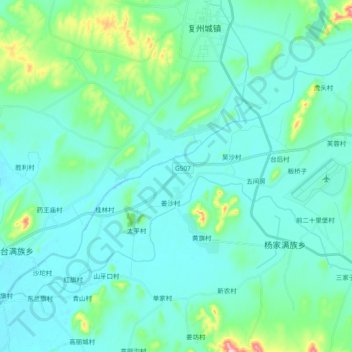 Mapa topográfico 复州河, altitud, relieve