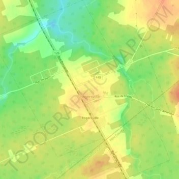Mapa topográfico Rogersville, altitud, relieve
