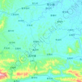 Mapa topográfico 连州河, altitud, relieve