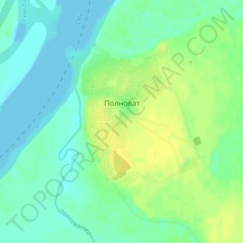 Mapa topográfico Полноват, altitud, relieve