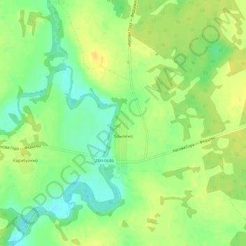 Mapa topográfico Брылино, altitud, relieve