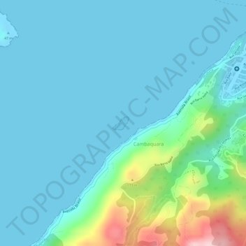 Mapa topográfico Ilha das Cabras, altitud, relieve