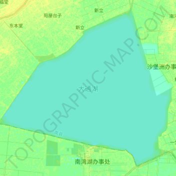 Mapa topográfico 大通湖, altitud, relieve