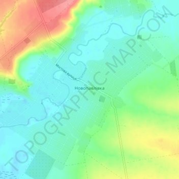 Mapa topográfico Новопавлівка, altitud, relieve
