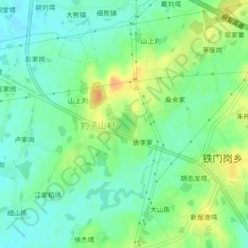 Mapa topográfico 豹子山水库, altitud, relieve