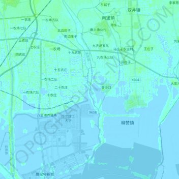 Mapa topográfico 潮河, altitud, relieve