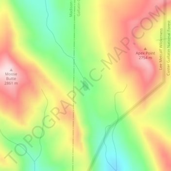 Mapa topográfico Lightning Lake, altitud, relieve