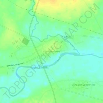 Mapa topográfico Карачельское, altitud, relieve