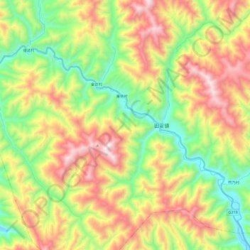Mapa topográfico 玉曲, altitud, relieve