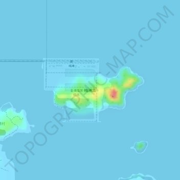 Mapa topográfico 纯洲岛, altitud, relieve