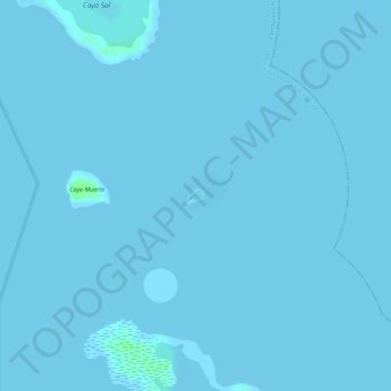 Mapa topográfico Islote Cayo Peraza, Parque Nacional Morrocoy, altitud, relieve