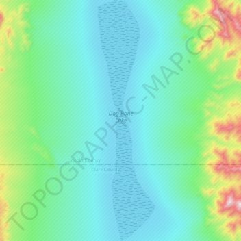 Mapa topográfico Dog Bone Lake, altitud, relieve