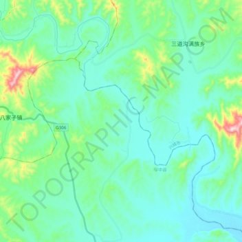 Mapa topográfico 六股河, altitud, relieve