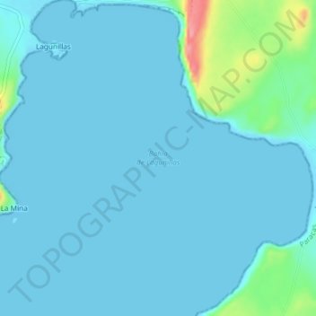 Mapa topográfico Bahía de Lagunillas, altitud, relieve