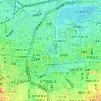 Mapa topográfico 制锦市街道, altitud, relieve