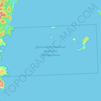 Mapa topográfico 远东海洋自然保护区, altitud, relieve