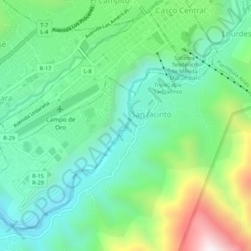 Mapa topográfico Río Chama, altitud, relieve