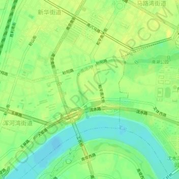Mapa topográfico 南运河, altitud, relieve
