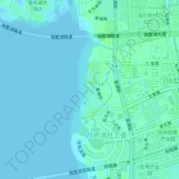 Mapa topográfico 白鹭园, altitud, relieve