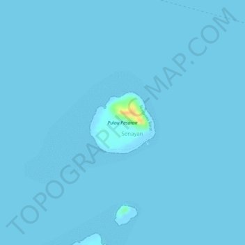 Mapa topográfico Pulau Pasaran, altitud, relieve