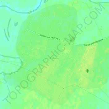 Mapa topográfico Ёлкин, altitud, relieve