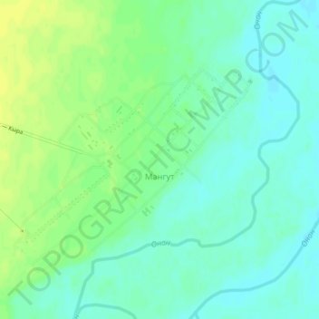 Mapa topográfico Мангут, altitud, relieve