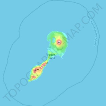 Mapa topográfico Northern Islands Municipality, altitud, relieve