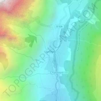 Mapa topográfico La Chalp, altitud, relieve