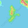 Mapa topográfico Göcek Adası, altitud, relieve