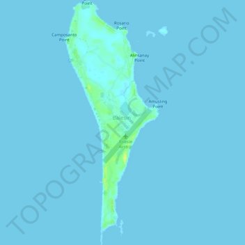 Mapa topográfico Balesin Island, altitud, relieve