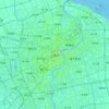 Mapa topográfico 上海市, altitud, relieve