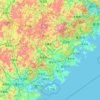 Mapa topográfico 泉州市, altitud, relieve