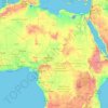 Mapa topográfico Africa, altitud, relieve