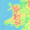 Mapa topográfico Gales, altitud, relieve