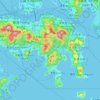 Mapa topográfico 香港島 Hong Kong Island, altitud, relieve