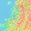 Mapa topográfico Nordland, mapa de relieve, mapa de altitud