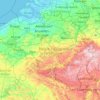 Mapa topográfico België, altitud, relieve