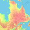 Mapa topográfico Québec, altitud, relieve