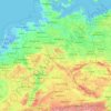 Mapa topográfico Duitsland, altitud, relieve
